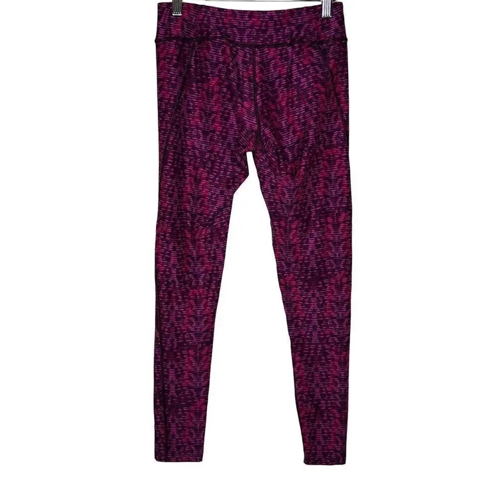The North Face Pink/Purple Camo Print Stretch Athletic Yoga Pants Women's P/S.